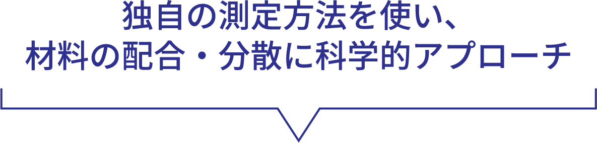 独自の測定方法を使い、材料の配合・分散に科学的アプローチ