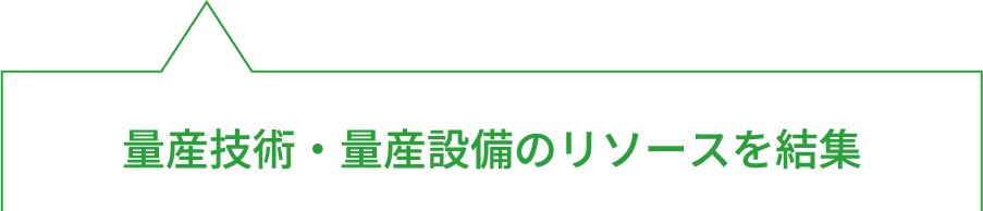 量産技術・量産設備のリソースを結集